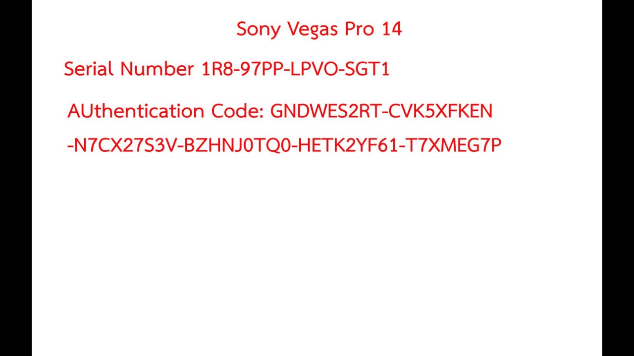 sony vegas 9 serial codes